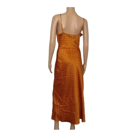 GUESS Eco Akilina Orange White Polka Dot Midi Slip Dress Small NWT - Picture 9 of 10